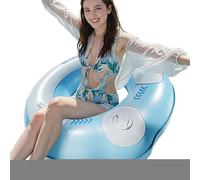 Swimming Ring for Children Adults PVC Material Classic Inflatable Swimming Ring with Handrails for Pool Parties, Beach Trips and Summer Activities