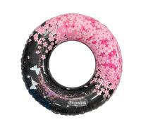 Swimming Ring for the Pool with Hand Grip, Flowers, Glitter Sequins, Ergonomic, Air Filled | Cute and Summer Pool Tubes | for the Lake, River, Water Park, Holiday, Party, Travel and al
