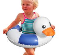 Swimming Ring - White Soft Pvc Material, Duck Shape Swim Rings Water, Colorful Lake Splash Circle, Heavy Duty Thick Vinyl Buoyancy Tube | Fun Animal Pool For Kids Beach Summer