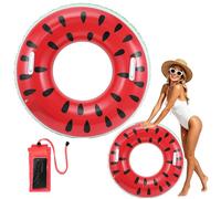 Swimming Rings for Adults, Inflatable Swimming Ring, Rubber Ring for Swimming, Pool Float with Waterproof Phone Pouch for Summer Beach Pool Party (Red, 80cm outer / 38cm inner diameter)