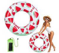 Swimming Rings for Adults, Inflatable Swimming Ring, Rubber Ring for Swimming, Pool Float with Waterproof Phone Pouch for Summer Beach Pool Party (Magenta, 75cm outer / 35cm inner diameter)