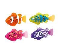 Swimming Robot Fish Toy, Water-Activated LED Glowing Robotic Fishes, Waterproof Magic Luminous Interactive Bath Toys Pool Toys, Electric Electronic Pet Fish Baby Bath Toys for Kids (4PCs)