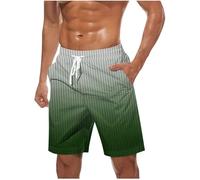 Swimming Shorts Men Swim Trunks, Board Shorts Mens Gradient Striped Printed Swimming Trunks with Pockets Holiday Beach Surfing Boardshorts Summer Casual Elasticated Waist Half Pants Beachwear