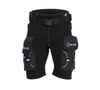 Swimming Shorts Neoprene Diving Shorts Water Sports Bottoms Utility Shorts With Secure Storage Insulating 3mm With Buckled Waist Suitable for snorkeling diving surfing lake activities, Black, S