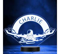Swimming Silhouette Swimmer Sports Personalised Gift Colour Changing Night Light | Personalised Gift For Home, Lamp Room Décor | Kids & Adults Night Lights With Name | Personalised Gift For Bedroom |