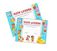 Swimming Swim Lessons Certificate of Completion | 30 pk 8.5x11” Level Pool Summer Award Graduate Kids Swim Team End of Year Teacher Student