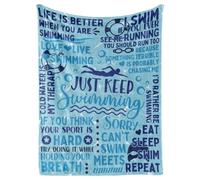 Swimming Swimmer Gifts Blanket Throw - Gift for Women, Men, Teen Girls, Teammate, Coach - Just Keep, 50" x 65"