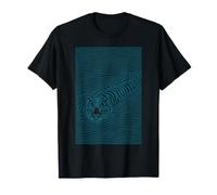 Swimming Tiger Teal Optical Line Art Wildlife T-Shirt