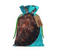Swimming Tortoise Sea Print Charming Gift Bag,Cloth Gift Bags With Drawstring,Perfect For Small Gifts And Jewelry