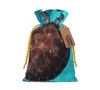 Swimming Tortoise Sea Print Charming Gift Bag,Cloth Gift Bags With Drawstring,Perfect For Small Gifts And Jewelry