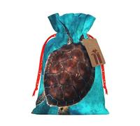 Swimming Tortoise Sea Print Gift Reusable Drawstring Decor Bags Festive Birthday Party Favors Pouchesor