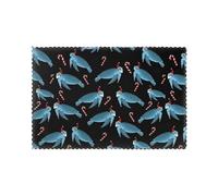Swimming Tortoise Sea Print Modern Set of 6 Dining Table Placemats Heat Resistant Place Mats for Home Decor