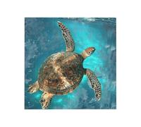 Swimming Tortoise Sea Printed Square Jigsaw Puzzle 12.8x12.8 CM, Puzzle Challenging Game for Adults Gifts, Family Fun Decorative Wall Decor