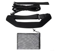 Swimming Training Belt, 2M Elastic Cord, Aquatic Resistance Tether for Stationary Swim in Place, Adjustable Neoprene Harness for Adult Pool Workout(black)