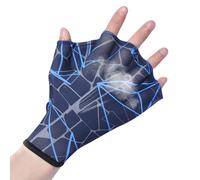 Swimming Training Gloves - Polyester Mesh Webbed Fins | Flexible and Breathable Half Section Design | Improves Water & Manual Propulsion for Diving and