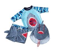 Swimming Trunks Boys Swimming Trunks Kids Three Piece Swimsuit for Toddlers and Babies Long Sleeve Short Sleeve Cartoon Design for Toddlers Children Students Swimming Trunks Boys 86, Camouflage, 12-18