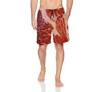 Swimming Trunks for Men Beach Vacation 3D Digital Printed Tie-Dye Red White Stripe Meat Spandex Compression Board Shorts Quick Dry Sweat Strentch Spandex Compression Shorts for 80's 90's Male Friend