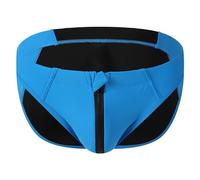 Swimming Trunks - Male Swimming Pants With Front Zipper Opening And Sexy Color Blocking Triangle Beach Swimming Pants