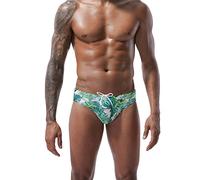 Swimming Trunks Men Green, Quick Dry Mens Swimming Trunks Sexy Low Rise Men's Underwear Swim Trunks Low-Rise Printing Smooth Men's Brief Birthday Gifts Todays Offers Special Deals Travel Essentials