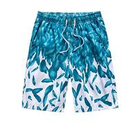 Swimming Trunks Men's Shorts Men's Quick Drying Trousers Five Point Summer Swimming Outdoor Beach Men's Trousers Christmas Swimming Trunks, Mint Green, L