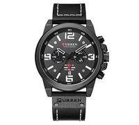Swimming Watches for Men Chronograph Mens Sport Leather Quartz Watches Watch Calendar Men's Watch Five Senses Watch (D, One Size)