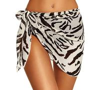 Swimsuit Coverups for Women Sarong Beach Bikini Wrap Sheer Short Skirt Chiffon Scarf for Swimwear, A Zebra Printed, Small