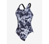 Swimsuit Zoggs Marble Powerback One Piece black white Women - 36