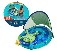 SwimWays Baby Spring Float Activity Center, Baby Pool Float with Canopy & UPF Protection, Pool Toys & Swimming Pool Accessories for Kids 9-24 Months, Green Octopus