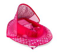 SwimWays Infant Baby Inflatable Swimming Pool Spring Float with Shade Canopy and 3 Point Harness for Ages 3 to 9 Months, Pink Flower