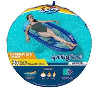 SwimWays Spring Float Original Pool Lounge Chair with Hyper-Flate Valve, Blue Palm