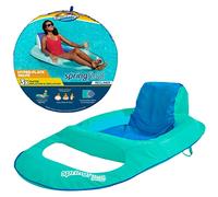 SwimWays Spring Float Recliner Pool Lounge Chair with Hyper-Flate Valve, Aqua