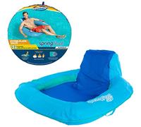 SwimWays Spring Float SunSeat Pool Lounge Chair, Inflatable Pool Floats Adult with Fast Inflation & Back Rest for Ages 15 & Up, Blue