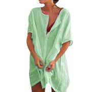 Swimwear Cover Ups for Women Beachwear Beach Cover Up Dresses Ladies Beach Dress Coverups Bikini Cover Up Dress Swim V Neck Swimsuit Pool Cover Ups for Women Bathing Suit Cover Up Plus Size Green 7XL
