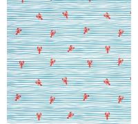 Swimwear Jersey Recycled Fabric Material Lobster Blue Stripe 1MTR