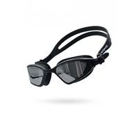 Swimxwin Matrix Monoblock Swimming Goggles, Black with Silver Mirrored Lens, Comfort Training Goggles for Adults, Large and Curved Lenses with Anti-Fog, Wider