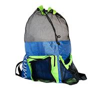 Swimz Elite Club Mesh Backpack - Blue/White/Lime, Large Swimming mesh Bag