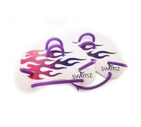 Swimz Swimming Finger Paddles - Purple Flame - Technique Training Aid for Swimmers with Silicone straps - One Size fits most
