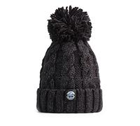 SWIMZI Jet Black Cable Knit Super Bobble Hat