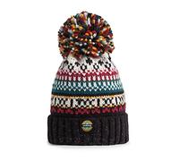 SWIMZI Jet Black Traditional Nordic Knit Super Bobble Hat