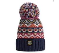SWIMZI Midnight Blue Traditional Fairisle Knit Super Bobble Hat