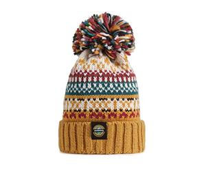 SWIMZI Mustard Traditional Nordic Knit Super Bobble Hat