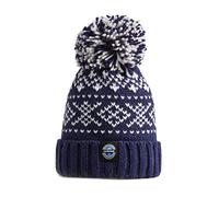 SWIMZI Navy Nordic Knit Super Bobble Hat