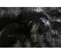Swincraft2 Super Luxury Faux Fur Fabric Material-Wavy HI-LO Black, Polyester, 1Mtr-150cmx100cm-60 x39 in