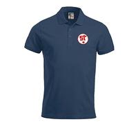 Swindon 1980s Retro Football Polo Embroidered Logo Navy Blue