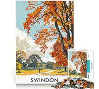 Swindon Autumn Landscape 1000 Piece Jigsaw Puzzles for Adults Jigsaw Mental Toy Soothing Fun Premium Cut Birthday Gift (50x75cm)