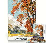 Swindon Autumn Landscape Jigsaw Puzzles 1000 Piece for Adults Mental Logic Toy Peaceful Fun Firm Cut Cherished Gift (38x26cm)