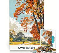 Swindon Autumn Landscape Jigsaw Puzzles 1000 Piece for Adults Mental Logic Toy Peaceful Fun Firm Cut Cherished Gift (38x26cm)