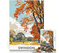 Swindon Autumn Landscape Jigsaw Puzzles for Teenagers 1000 Brain Workout Toy Simple Fun Image Assembly Cherished Gift (38x52cm)