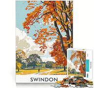 Swindon Autumn Landscape Jigsaw Puzzles for Teenagers 1000 Brain Workout Toy Simple Fun Image Assembly Cherished Gift (38x52cm)