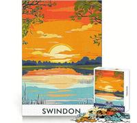 Swindon Sunset Landscape Jigsaw Puzzles for Adults1000 Pieces Think Smart Toy Family Bond Accurate Cut Seasonal Gift (38x26cm)